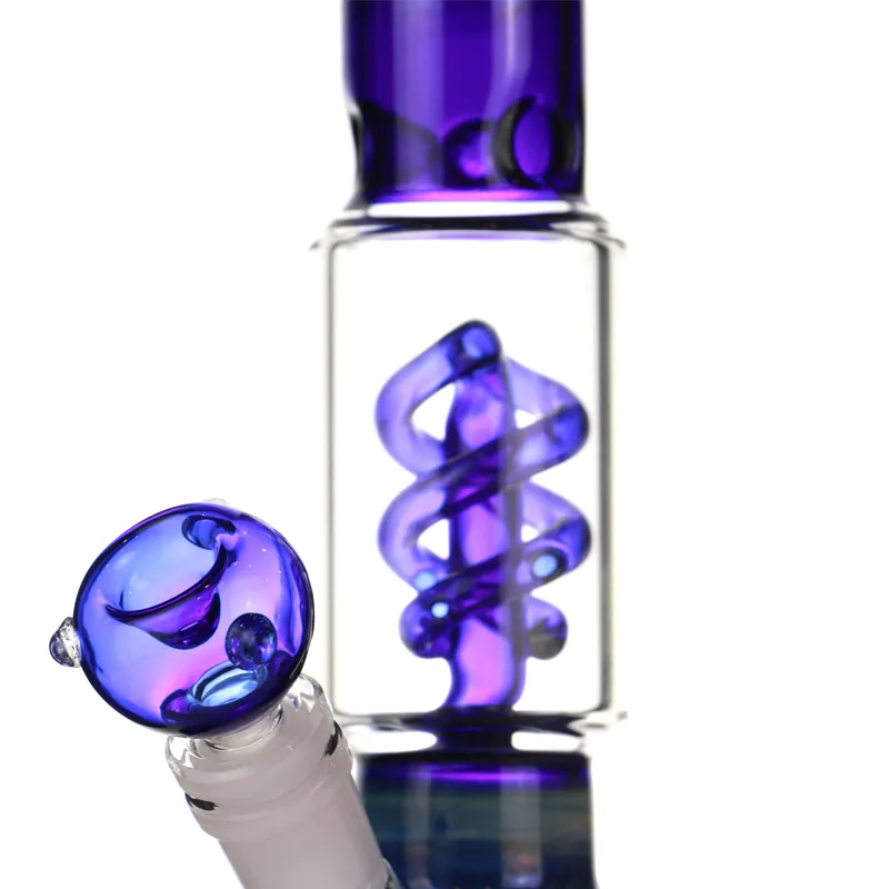 Rura wodna Recycler Bong Blue Color Glass Bongs Scientific Wather Rigs