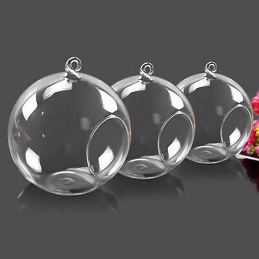 Glass Candle Holder Crystal Candle Holder Glass Hanging Ball Plant Pot Romantic Home Wedding Decoration 8cm/10cm/12cm HHA1567