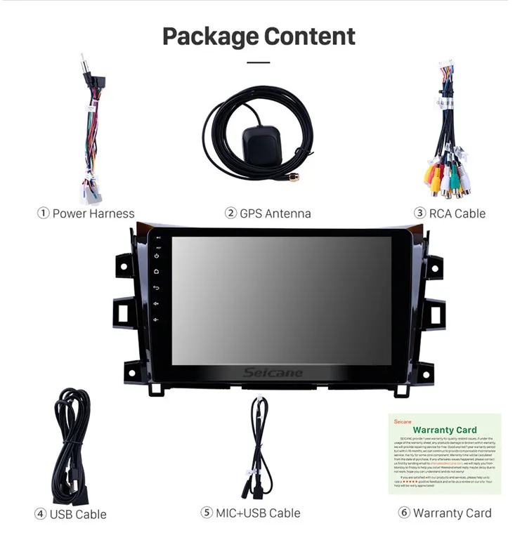 10.1" Touchscreen Android 9.0 Car Stereo GPS Navigation for 2011-2016 NISSAN NAVARA with Bluetooth USB WIFI support SWC 1080P