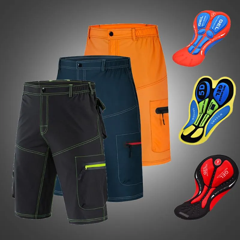 Wosawe Sem roupas íntimas acolchoadas Calções de ciclismo correndo acampamento camping pesca bicicleta downhill shorts diy pad set roupas homens