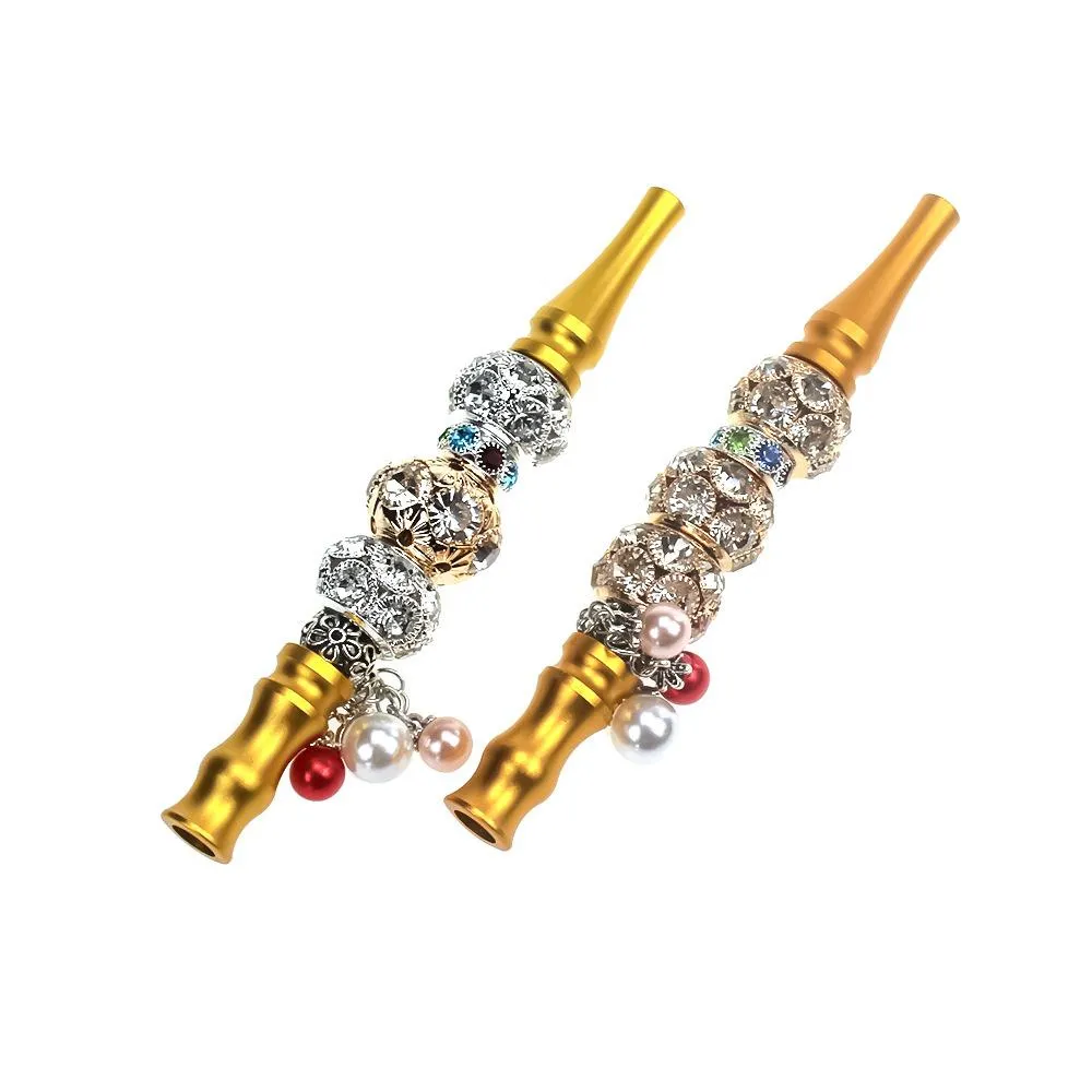 Portable Cigarette Holder Metal Smoking Pipes Filter Water Pipe Decoration with decorations