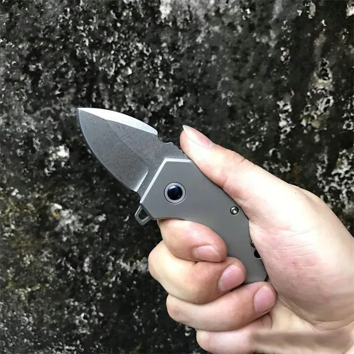 High End Ball Bearing Flipper Folding Knife M390 Stone Wash Blade TC4 Titanium Alloy Handle With Original Box Package