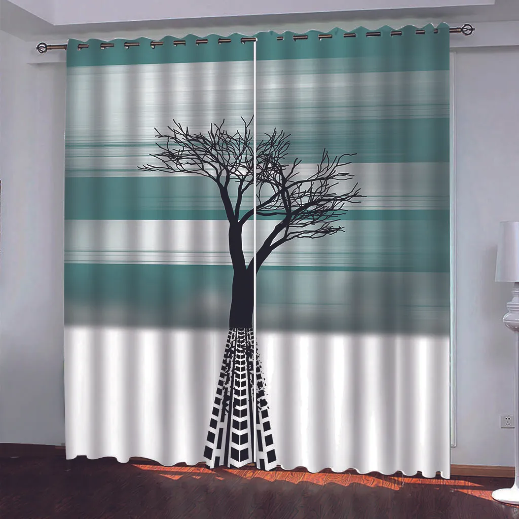 مجردة شجرة 3d الستار مجردة الستائر لغرفة المعيشة غرفة نوم الأزياء الحديثة غرفة الاطفال الستائر