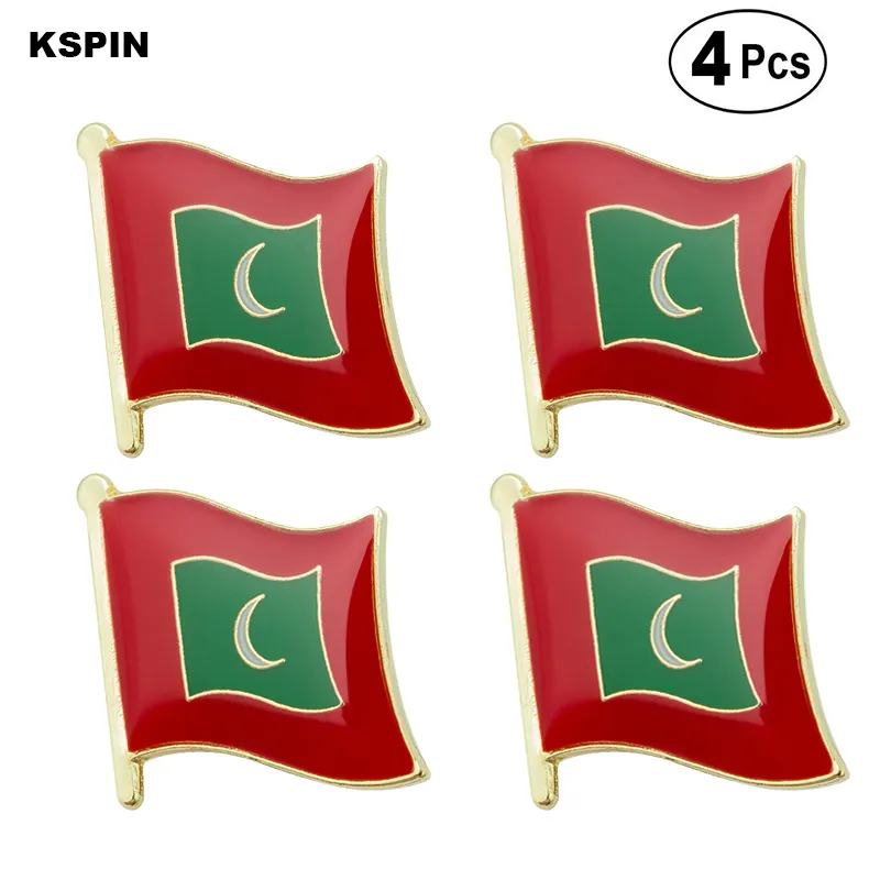 Épinglette de drapeau des Maldives, épingle à revers, Badge, broche, icônes, 4 pièces