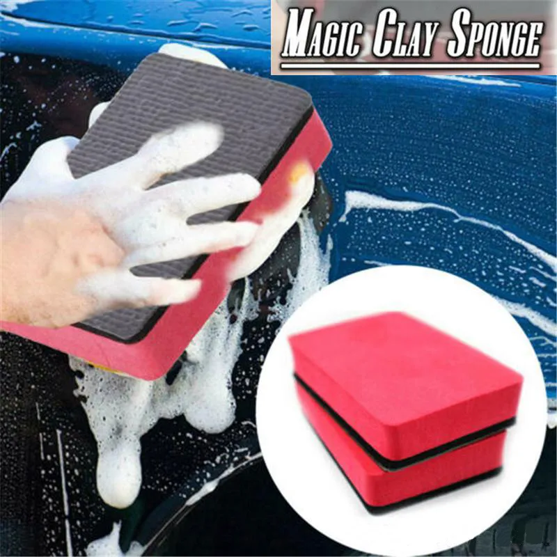 1 Sztuk Magiczna Glinka Bar Sponge Bar Car Pad Block Cleaning Eraser Wax Polski Pad Narzędzie 2020 NWE