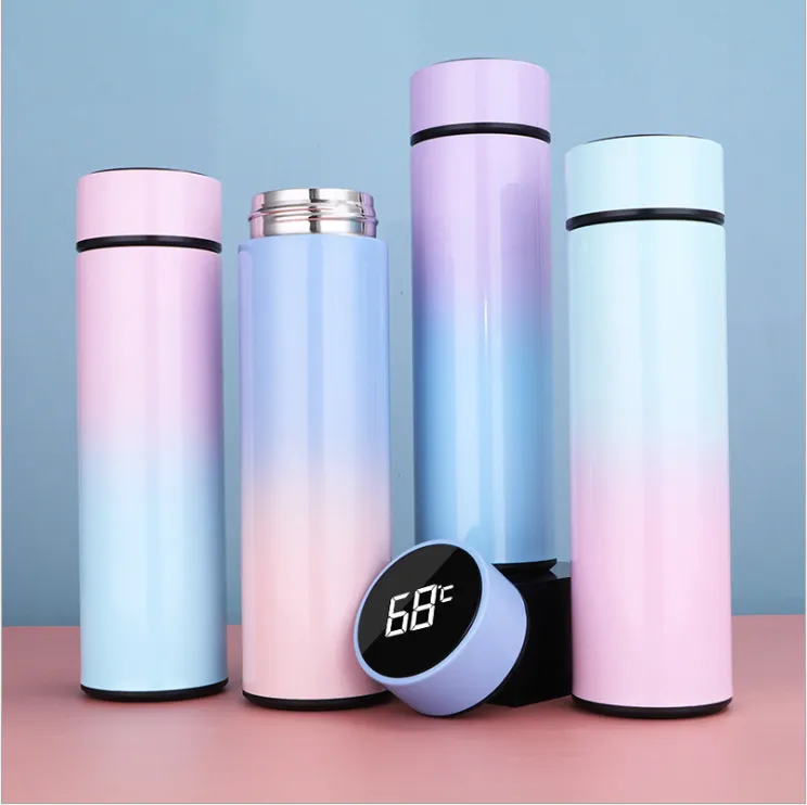 LED Temperature Display Sublimation Water Bottles Outdoor Sport