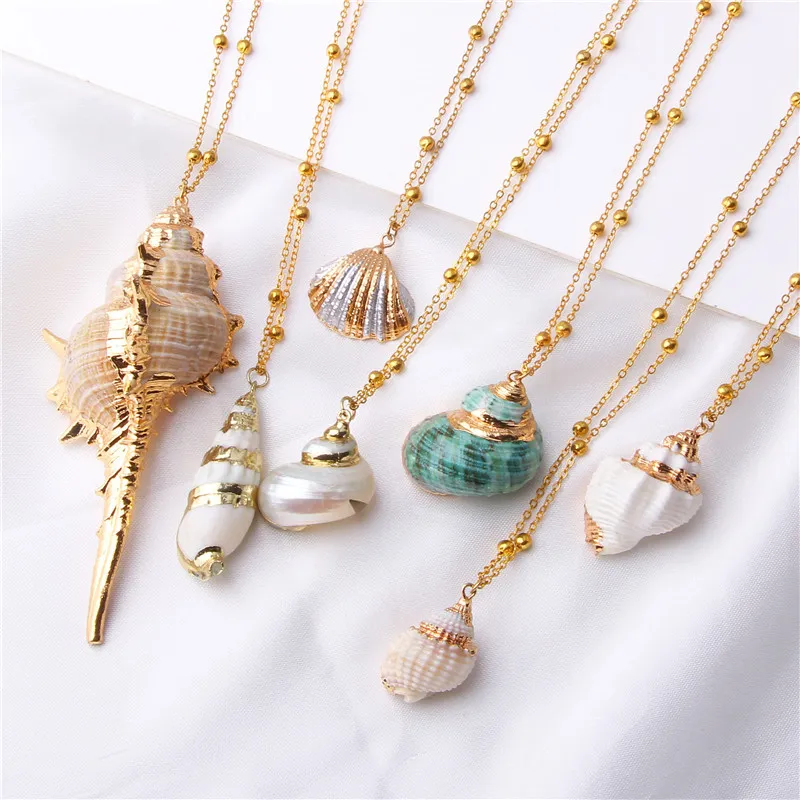 Collana Con Conchiglie E Stella Marina Boho | Gioiello Spiaggia Per Donna In Lega Di Zinco, Regalo Estivo