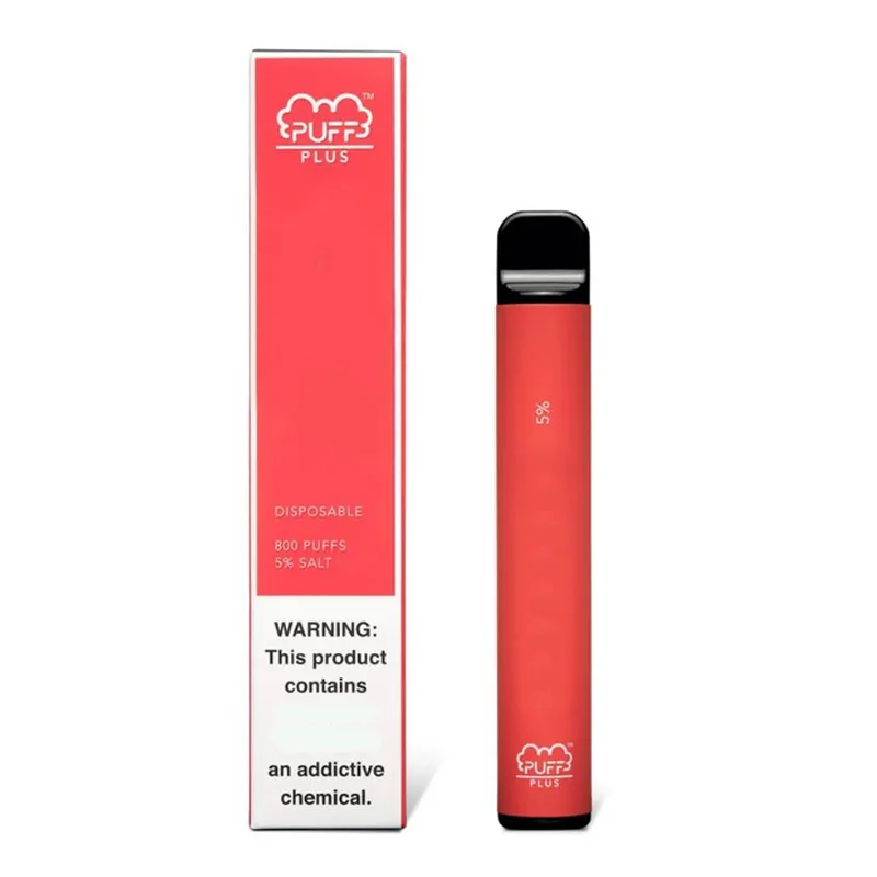 PUFF BAR PLUS 800 + Puffs Descartável Vape DEVICE 550mAh Battery 3,2ml