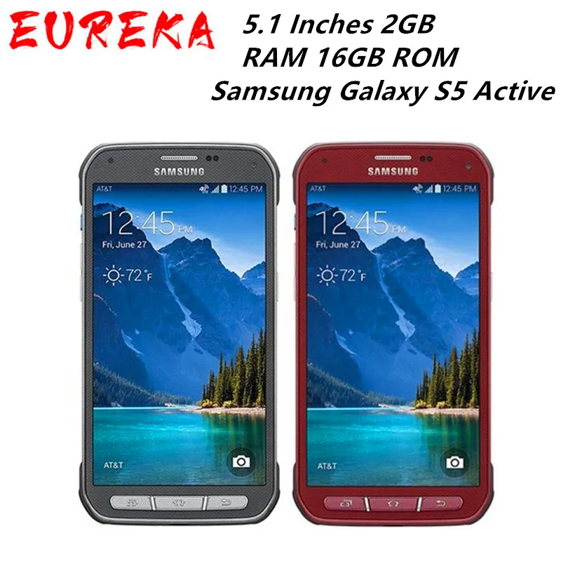 Original Samsung Galaxy S5 Active G870a Quad-Core 5.1 Inches 2GB RAM 16GB ROM 16MP Camera Touch Screen Unlocked Mobile Phone