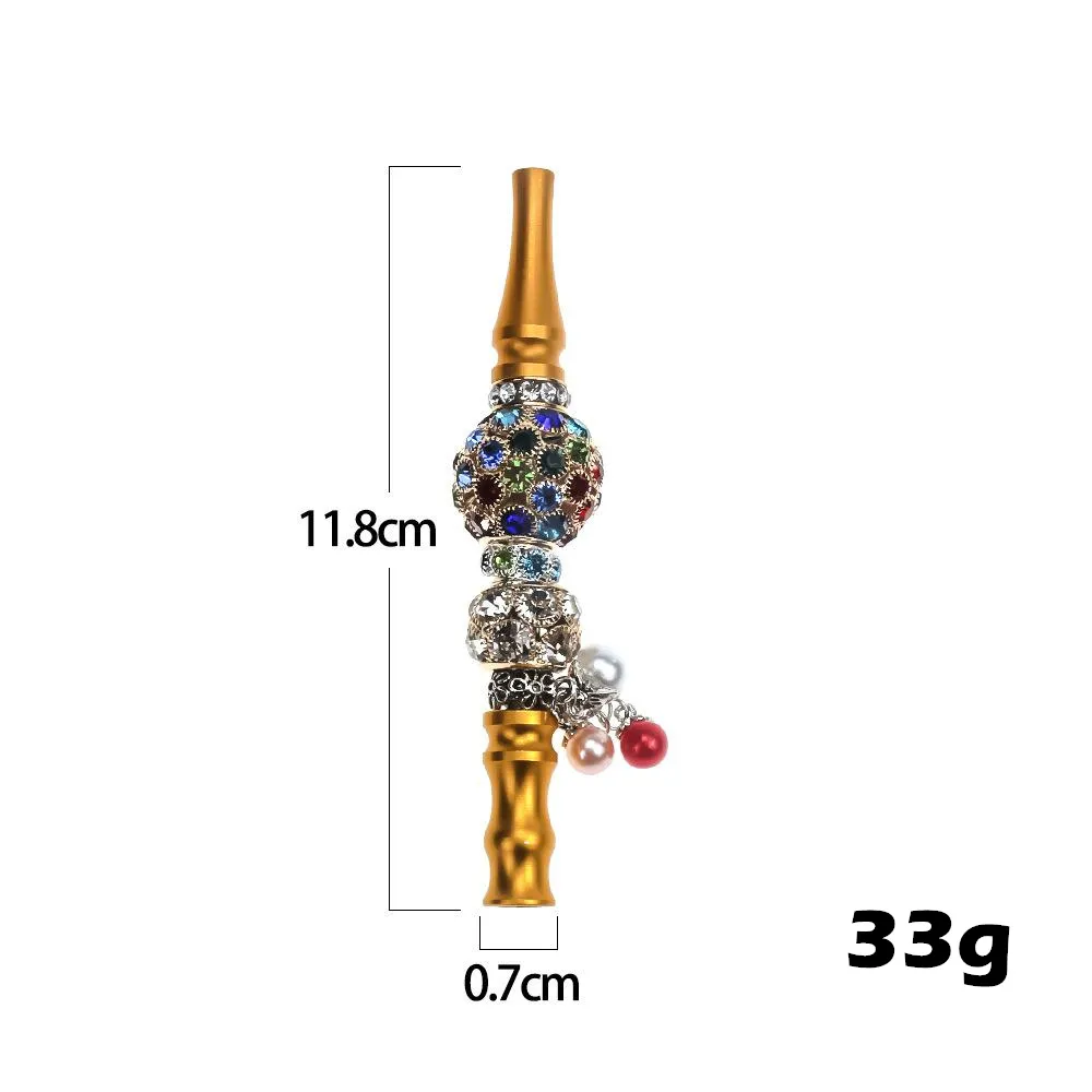 Portable Cigarette Holder Metal Smoking Pipes Filter Water Pipe Decoration with decorations
