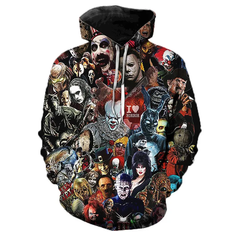 IT Chapter Two Horror Movie 3D Printed Hoodie Sweatshirts Men Women Clown Joker Pullover Casual Oversized IT Clown Hoodies CX200808