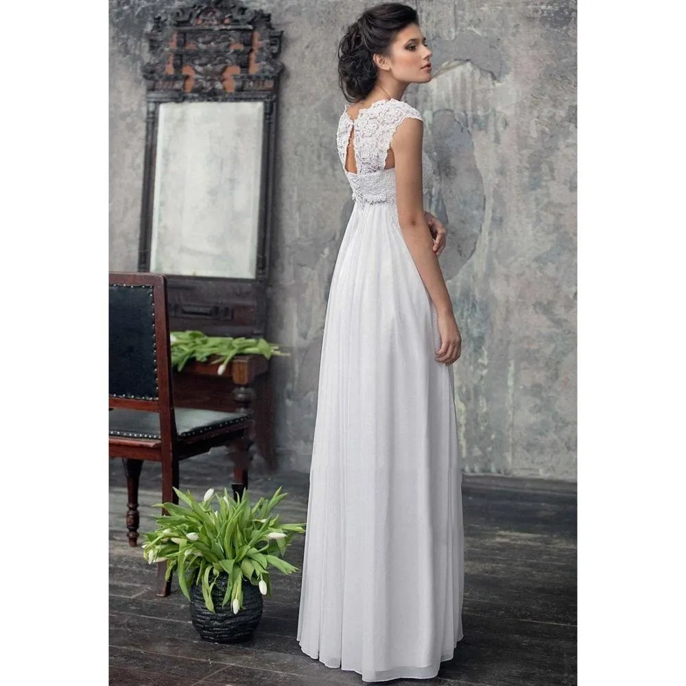 2021 Vestido de Noiva Chiffonウェディングドレス高腰マタニティウェディングガウン妊娠中の女性習慣帝国の花嫁のドレス