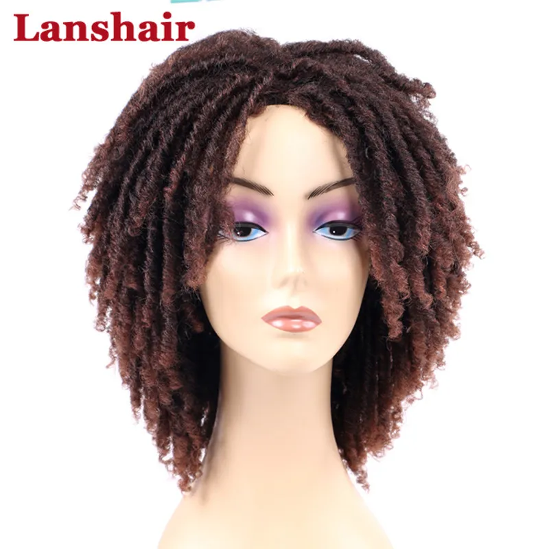 Synthetische Dreadlock-Perücke für Damen, 15,2 cm, Schwarzbraun, geflochtene Häkelperücken, 190 g/Stück, geflochtenes Haar mit Lockenende, LS36