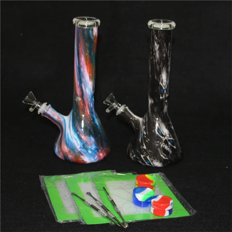 hookahs Glass Bong Dab Rig Water Pipes 10.5" Tall 4mm Thick Bowl Perc Pink Bongs Heady Mini Pipe Wax Oil Rigs Bubbler