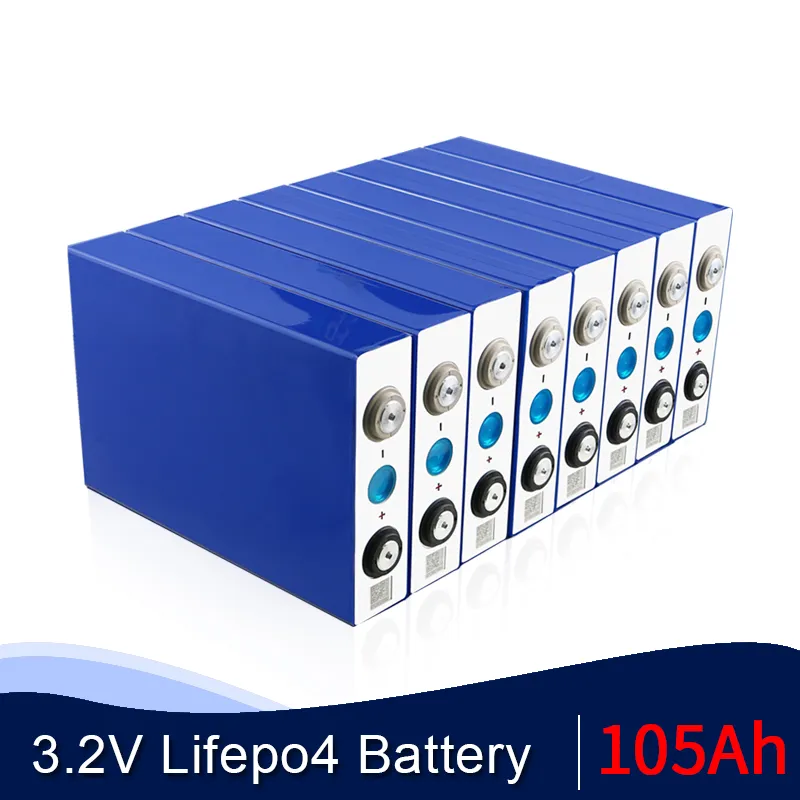 8 Stück Lifepo4-Batterie 3,2 V 105 Ah Lithium-Eisenphosphat für 12 V 24 V 105 A Solarenergiespeicher RV TAX FREE schnelles Schiff