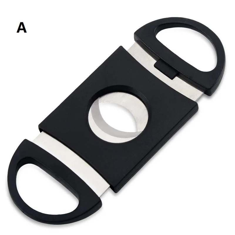 Bärbar rostfritt stålbladficka Cigar Cutter Saxar Saxar med plasthandtag Rökverktygstillbehör DLH453