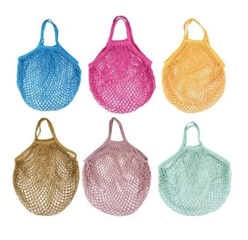 Многоразовый Корзина Бакалея сумка 14 Цвет Большой размер Shopper Tote сети сетки тканые мешки хлопка Портативный сумок Главная