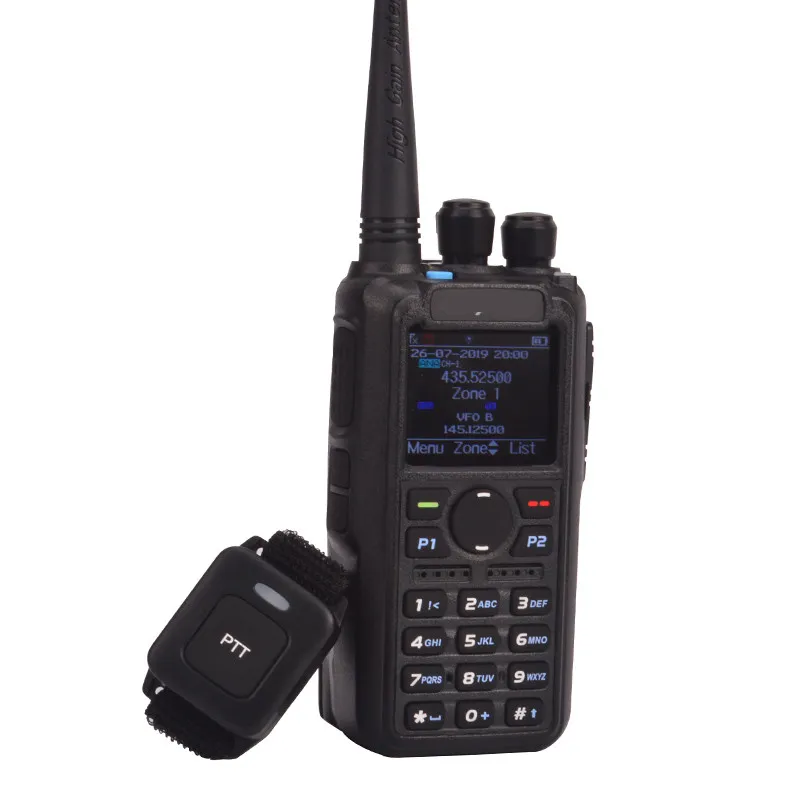 Freeshipping PLUS Schinken-Walkie-Talkie, Dualband-Digital-DMR und analoges GPS, APRS, Bluetooth, PTT, Zwei-Wege-Radio mit PC-Kabel