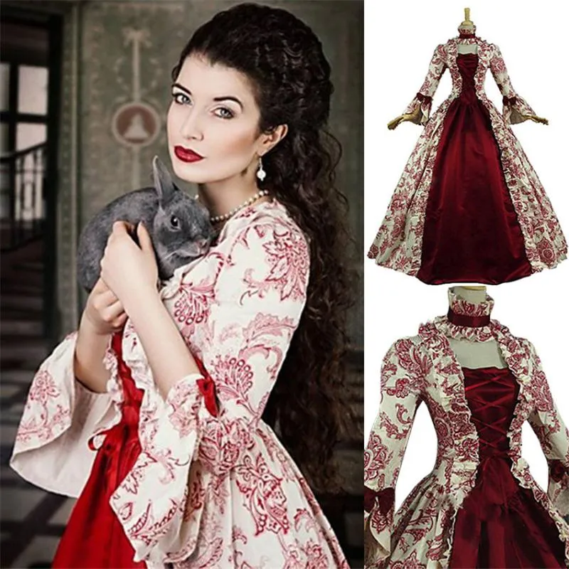 Elegant Vintage Medieval Dress S 5XL Floral Evening Gown For Women From Lugezi 53 DHgate.Com