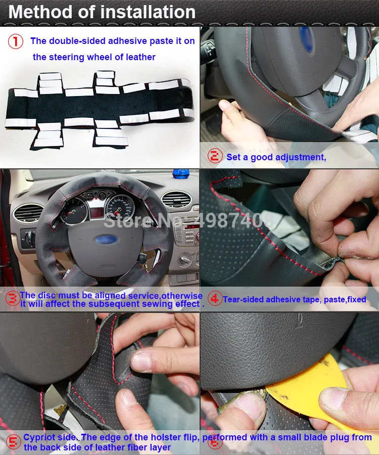 Premium Black Leather Suede Steering Wheel Covers Makro For Audi Q7
