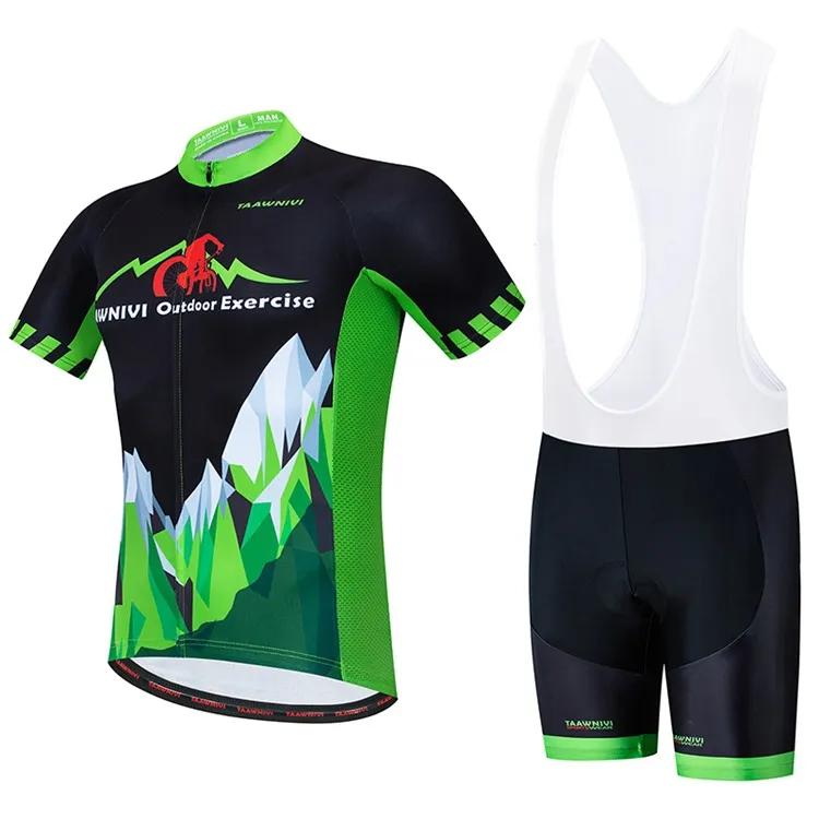 Traje De Ciclismo Negro Verde Y Shorts Traje Para Hombres