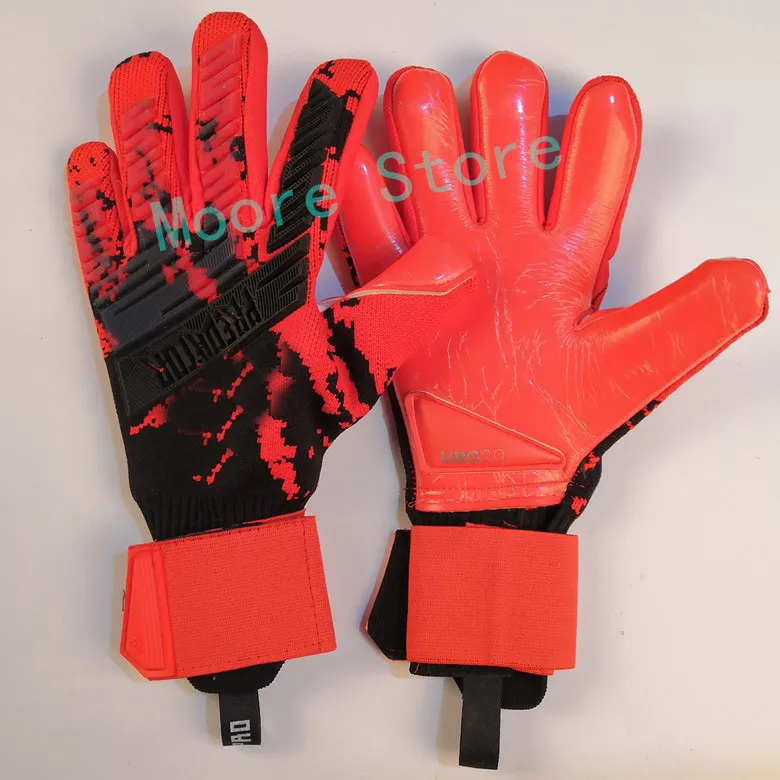 TOP quality All latex goalkeeper gloves no Fingersave Protection rods soccer football Goalie Gloves Kids Adults size 8 9 10