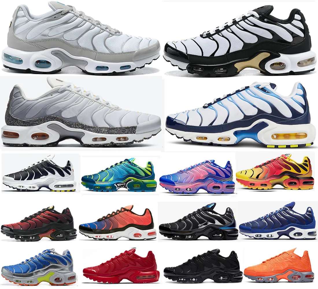 2020 Wereldwijd Krater Metallic Silver Release Datum Sunburst TN Plus TN OG CQ GS Fury Blue Shoes Mannen Dames Triple Black Trainers Sneakers