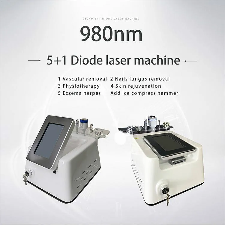 Professional Spa-Salon 980nm Laser Machine 5 I 1 Vaskulär borttagning Medicinsk laser Vaskulär borttagning Spindel VIENS Removel Beauty Equipment