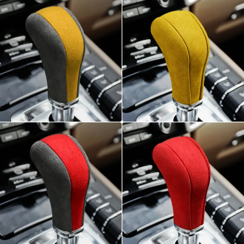 Alcantara Fabric Wrap Leather Car Gear Shift Cover Cover Cover Cover Cover Porsche Cayenne 2011-2017 Car Interior Interior Accessories 288i