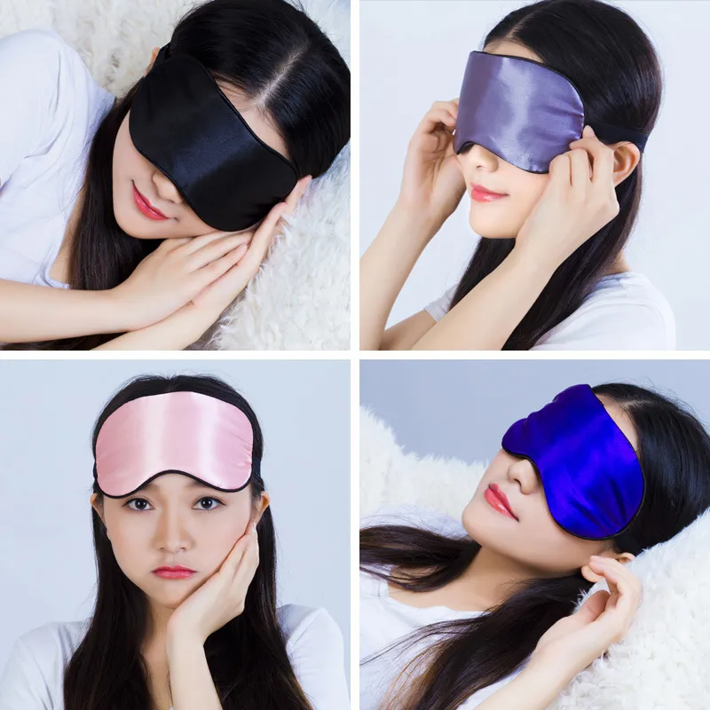 1PCS تغطية العين الحرير النوم العين قناع النوم الظل مبطن تصحيح Eyemask الغمائم النساء الرجال السفر الاسترخاء الراحة