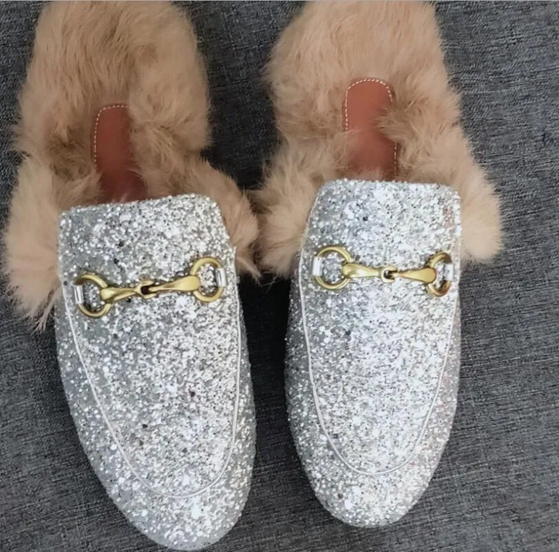 Designer fur slippers outlet