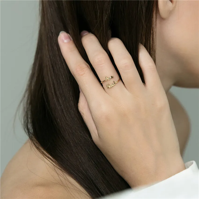 Anillo De Nombre Personalizado Para Mujeres Hombres Mejores