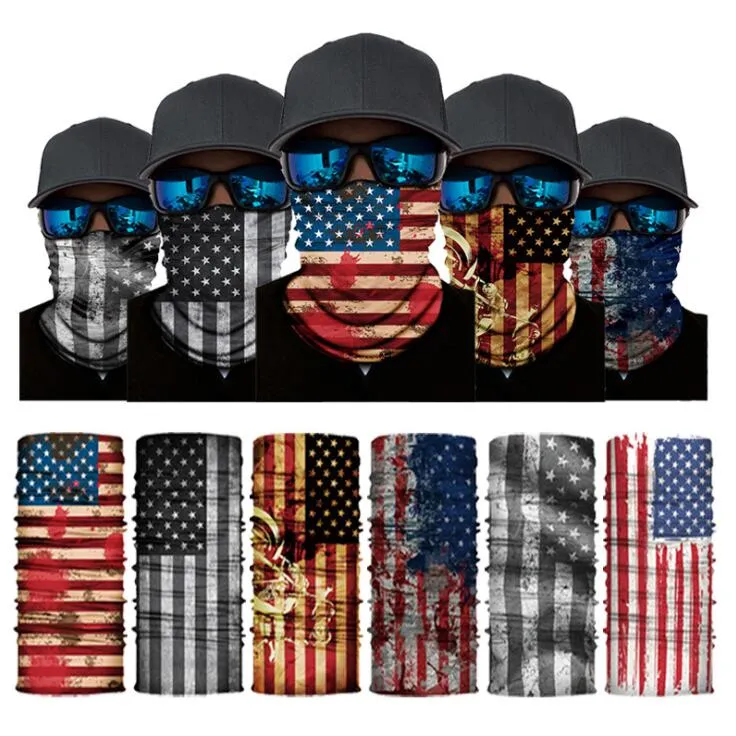 Magic Scarf Bandana National Flag Face Masks Multifunktionell Outdoor Headscarf Andningsbar Svettabsorberande Mask Outdoor Neck Cover Zcgy55