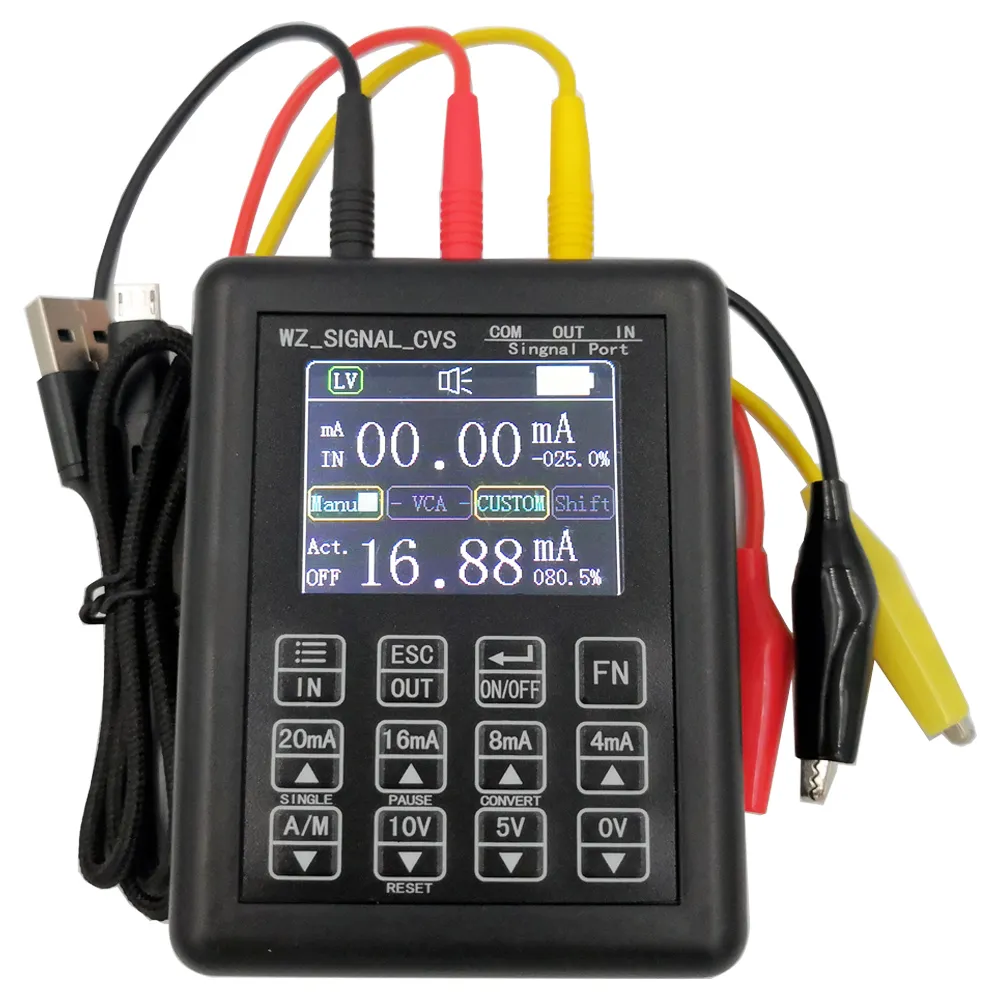 Precisión portátil 0-5V 4-20mA 0-10V Generador de señal Control de proceso Fuente de señal Fuente de corriente constante 0-20mA Simulador