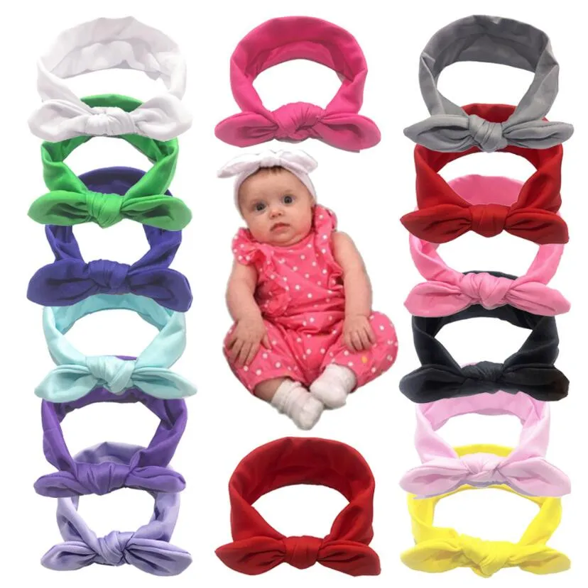 Epecket DHL livraison gratuite tissu extensible pour enfants oreilles de lapin couvre-chef pour bébé 13 couleurs disponibles DATG069 bandeaux de bijoux de cheveux