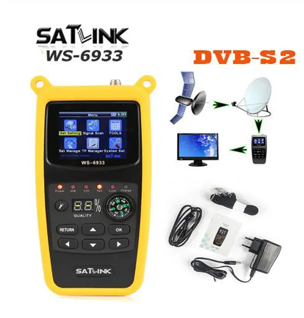 Satlink WS6933 DVBS2 FTA CKUバンドSatlinkデジタル衛星検索ファインダーメーターWS6933 V8 Finder Player