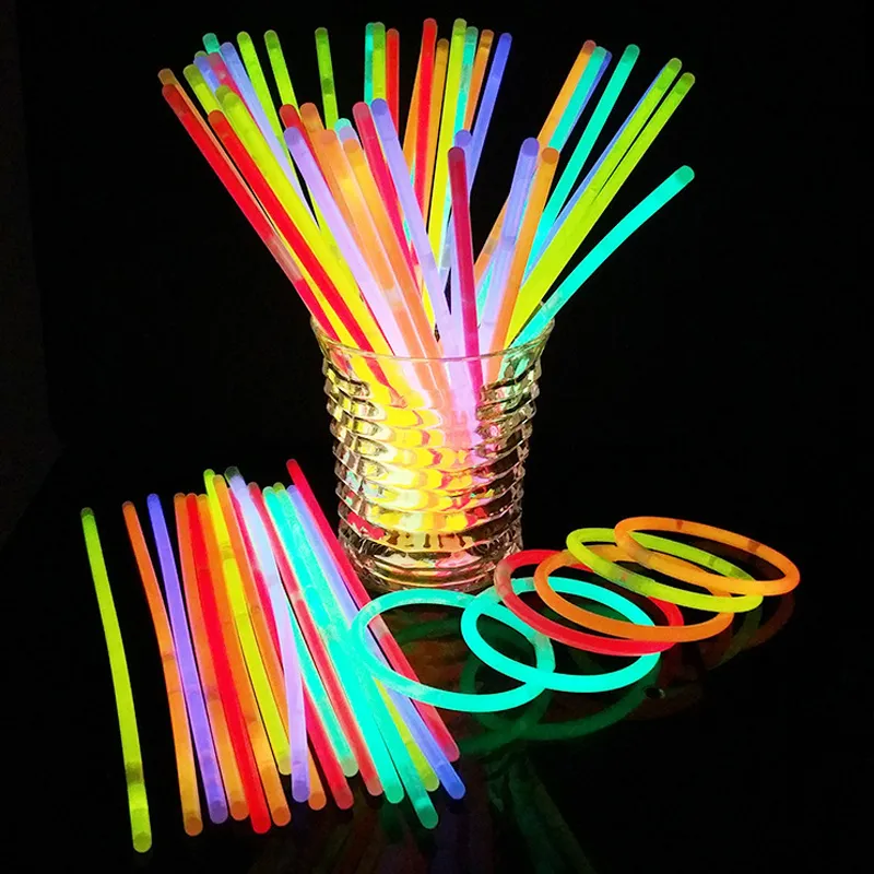 Glödpinnar Party Fluorescerande ljusarmband Halsband Neon Glow Sticks Engångsglödpinnar Xmas Party Supplies Light Stick BH4003 TQQ