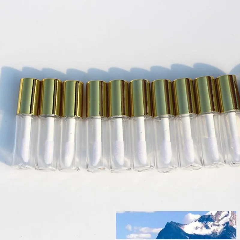 1 2ml Pretty Empty Clear Lip Gloss Tube Lip Balm Bottle Container Beauty Tool Mini Refillable Bottles Lipgloss Tube Sample Caps275G