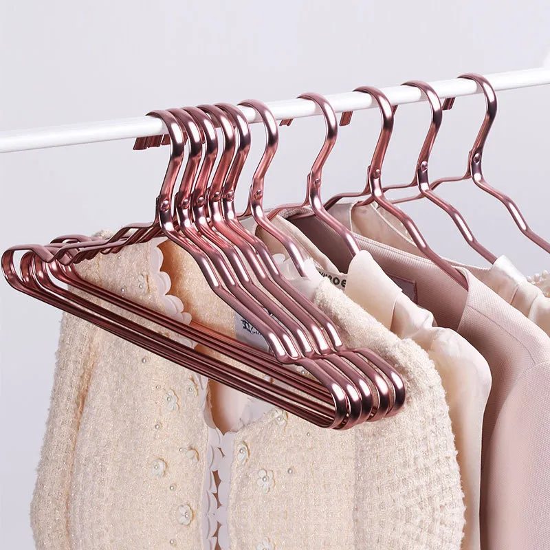 Wholesale Household Anti-skid Clothes Hangers Space Aluminum Waterproof Rust-proof Rack No Trace Clothing Hangers Perchas