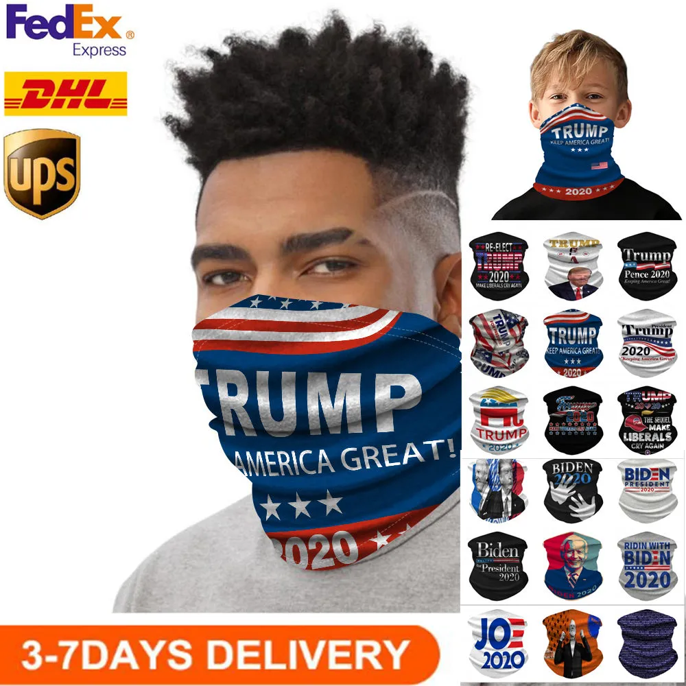 US STOCK Maschere da ciclismo Sciarpa Unisex Bandana Moto Sciarpe magiche Visiera Foulard Collo Maschera Outdoor Trump 2020 elezione