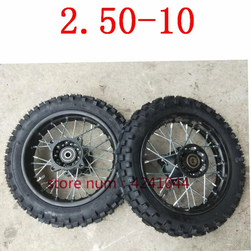 2.50-10 Pneu de roue avant ou arrière avec chambre à air Pneus de 10 pouces  10 « pour moto motocross Dirt Pit Bike