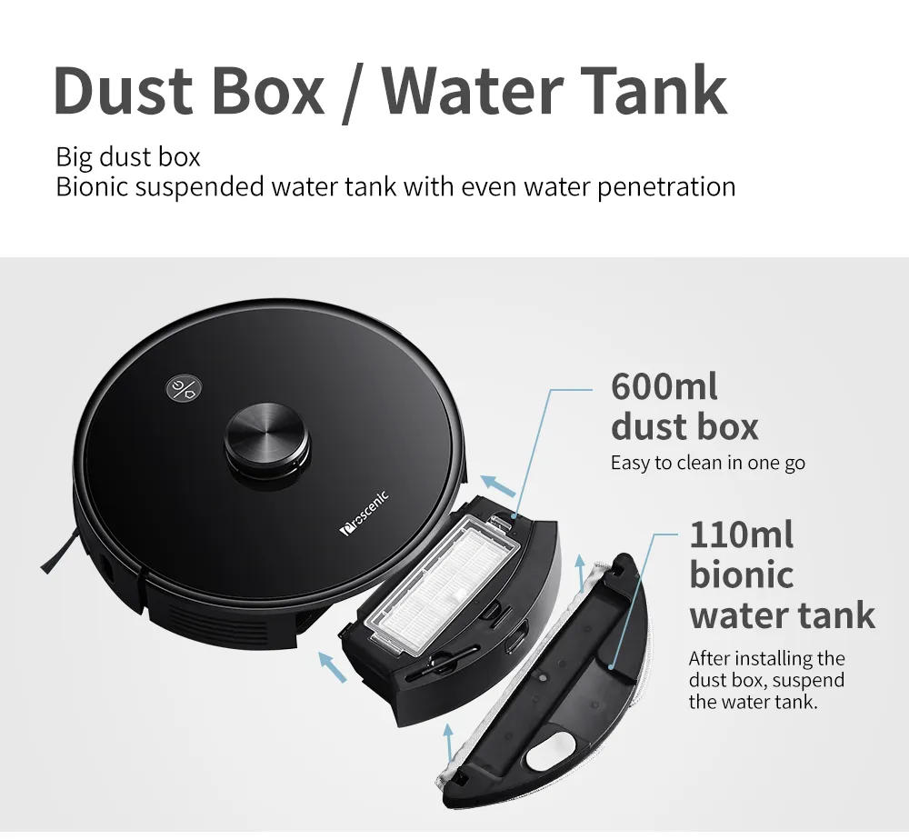 Proscenic M7 Pro Robot Vacuum Cleaner 2700pa LDS Laser Navigation Wet Cleaning Washing APP Alexa Control Smart Robot Vacuum (10)