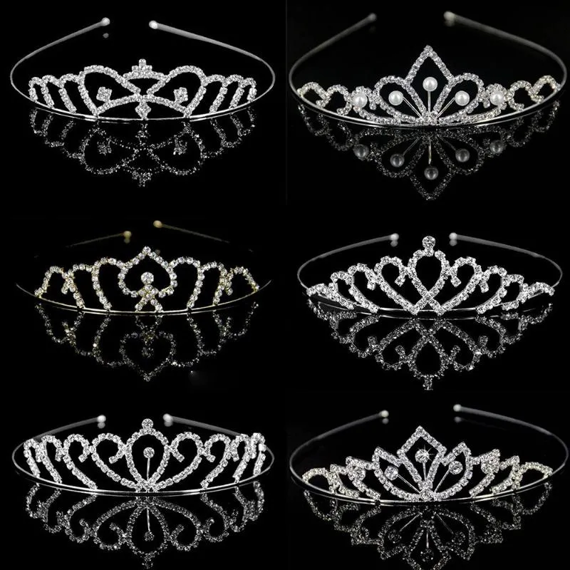 Crystal Love Heart Tiara Crown Trendy Sweet Headband Princess Girls Bridal Headpiece Hair Tillbehör Kvinnor Bröllop Smycken