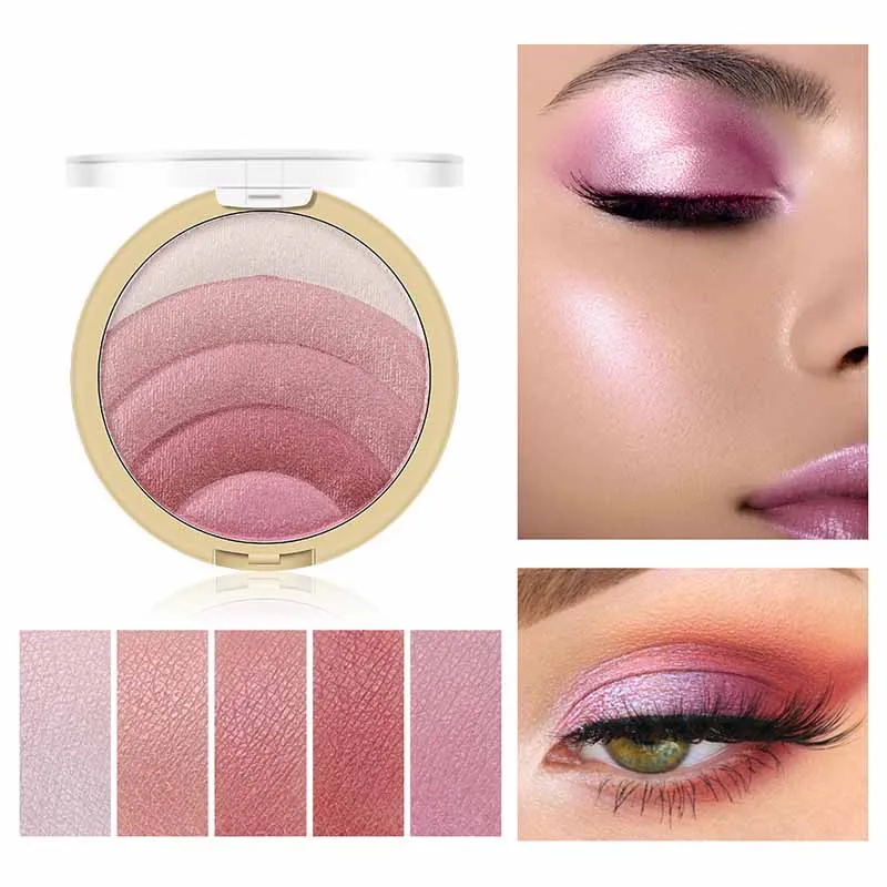 Fröken Rose 10 färger Rainbow Eye Shadow Highlighters Bronzer Face Powder Eye Shadow Glitter Powder Eyeshadow