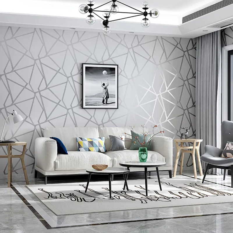 Grey Geometric Wayfair Wallpaper For Living Room Bedroom Gray White  Patterned Modern Design Wall Paper Roll Home Decor1 From Sportsmove, $20.2