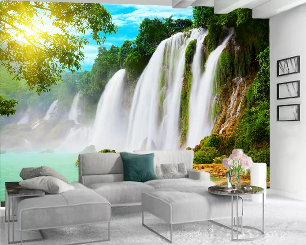 3d Mural Wallpaper 3d Wallpaper Living Room Dream Forest Large Waterfall Living Room Bedroom TV Background Wall Wallpaper