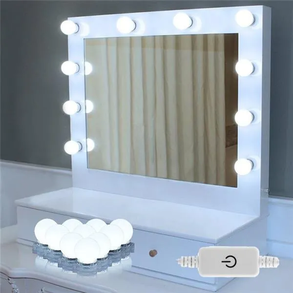 LED Miroir Lumières Maquillage Kit Déclairage Avec 10 Ampoules Miroir De  Maquillage Kit Lumières Coiffeuse Miroir Lumières Du 29,14 €