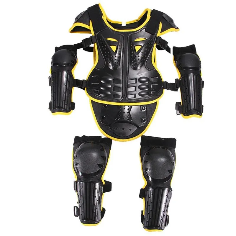 Armure de moto pour enfants, combinaison pour enfants, protection de la poitrine, du dos, de la colonne vertébrale, bras d'épaule, genouillères, gilet complet pour moto