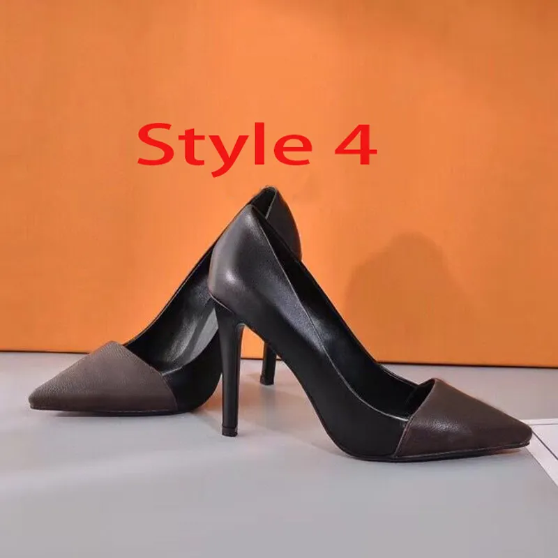 Designer High heeled boat shoes spring autumn Pointed stilettos leather rivet women shoes luxury parties Sexy Letter lady Dress shoes 35-42