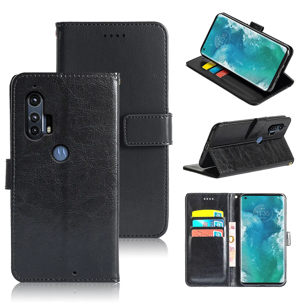 Wallet Leather Case For Motorola Edge Plus Cover From Mkscase, 6.15